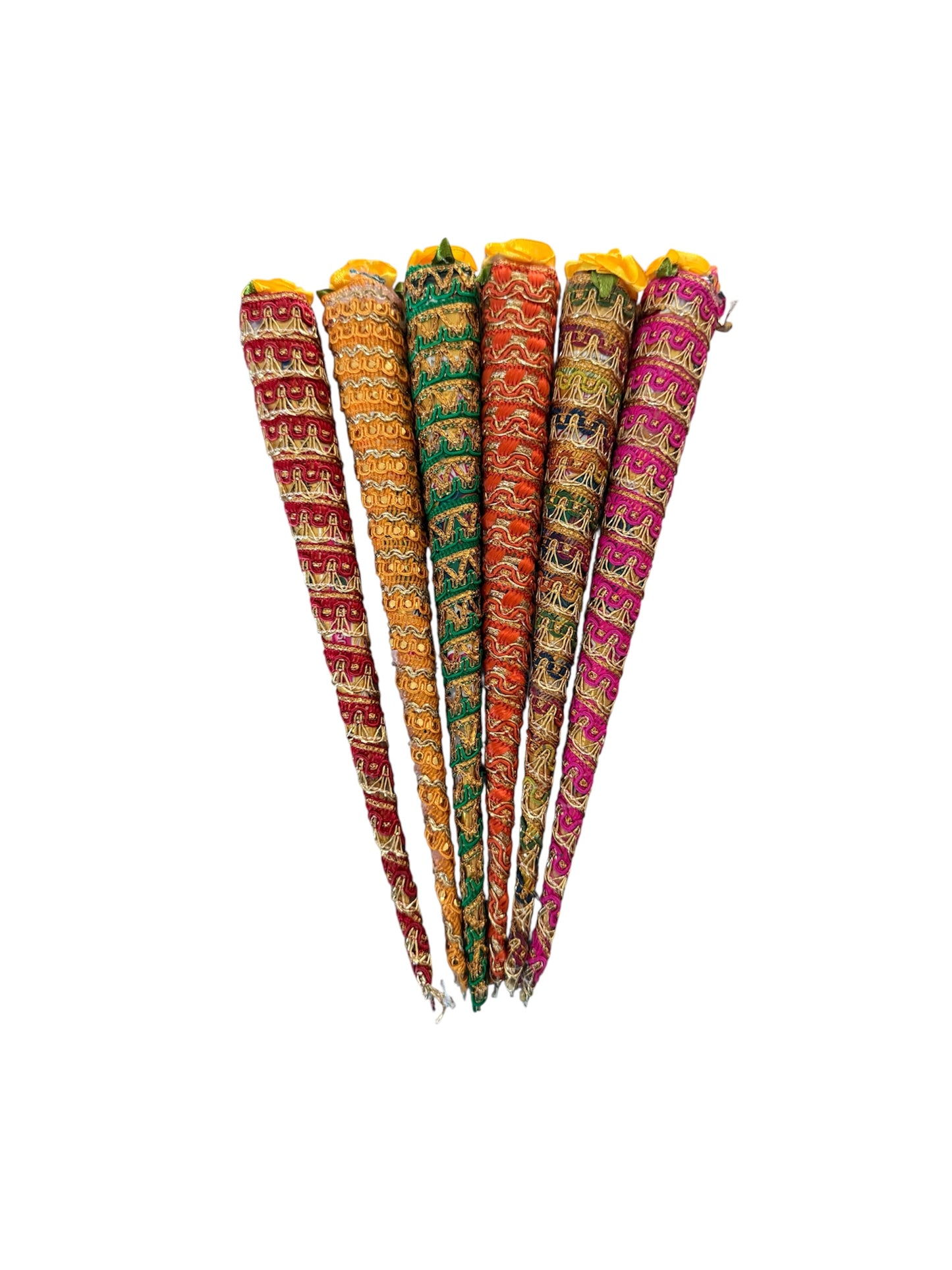 UK Based - 6 Decorated Mehndi Cones - NADRA Mehndi Cones