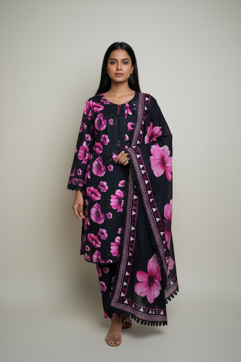 3 Piece Khaddar Stitched Suit (WL11)