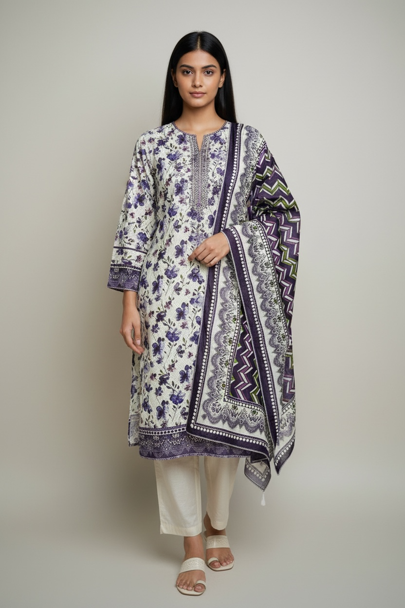 3 Piece Khaddar Stitched Suit (WL16)