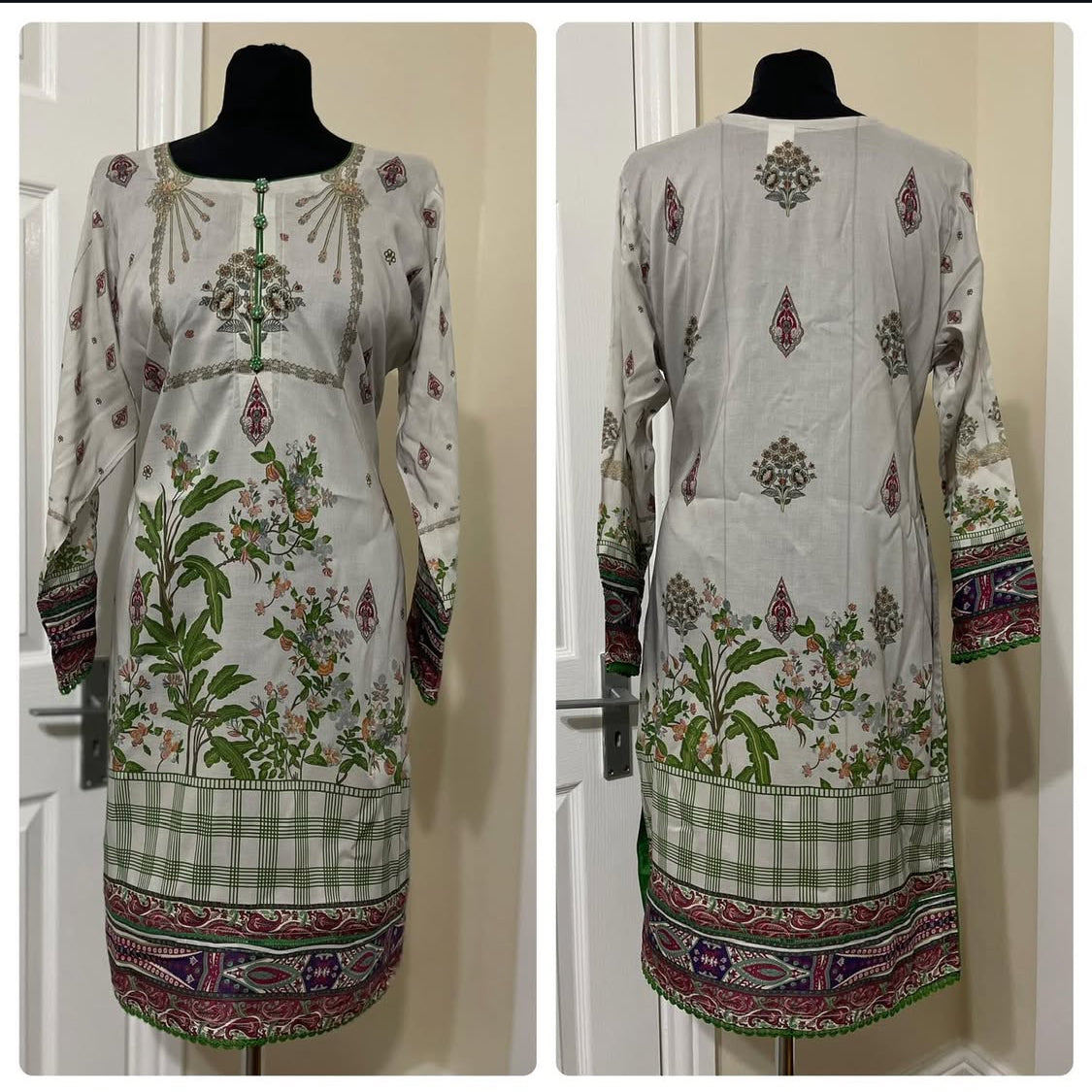 3 Piece Stitched Lawn Suit - Amaya Suits (white)