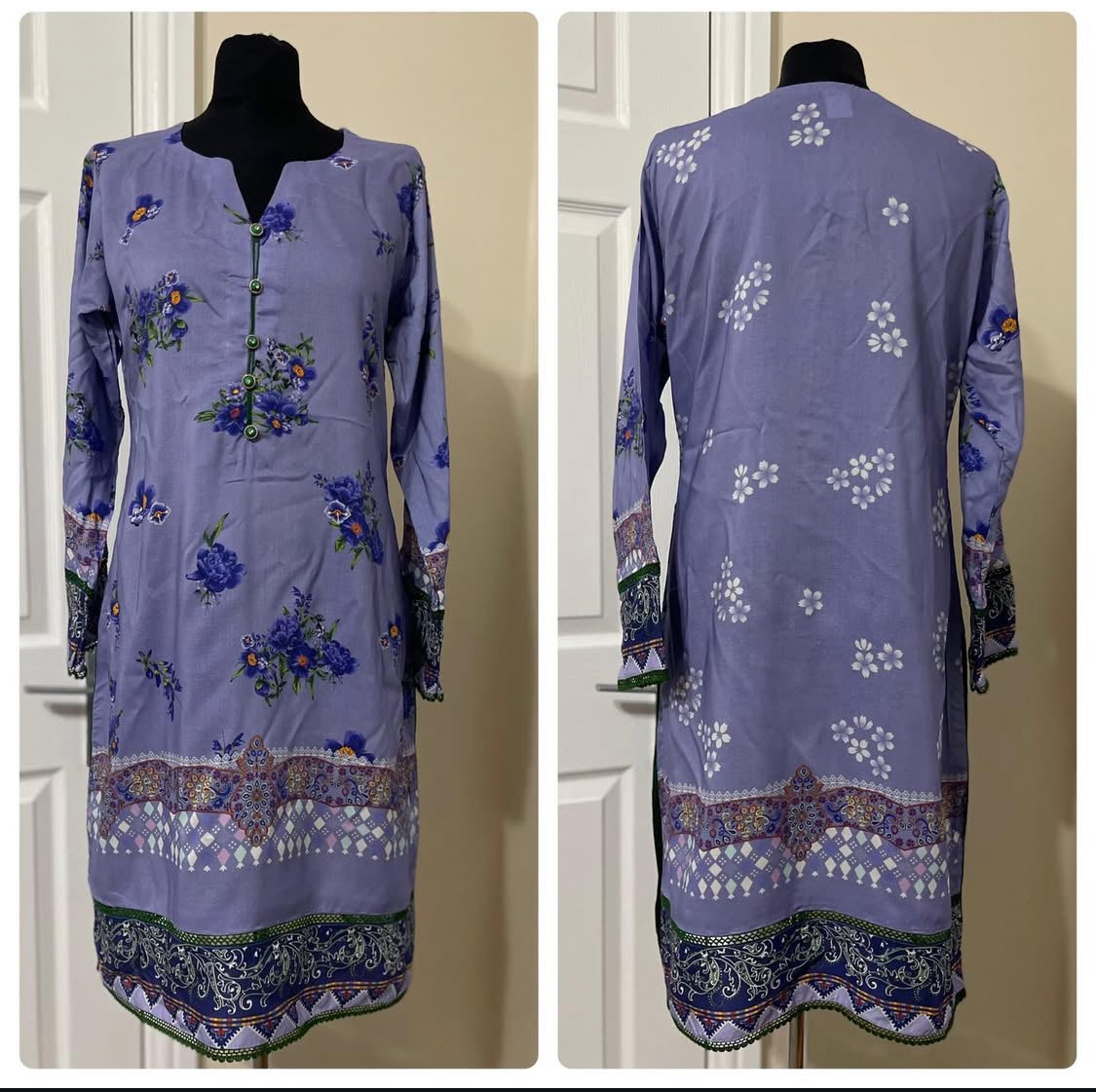 3 Piece Stitched Lawn Suit - Amaya Suits (Lilac)