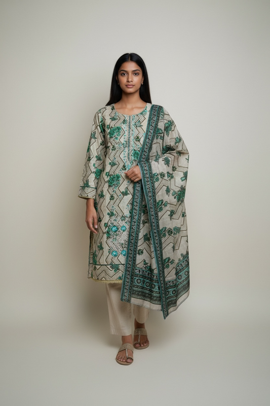 3 Piece Khaddar Stitched Suit (WL8)
