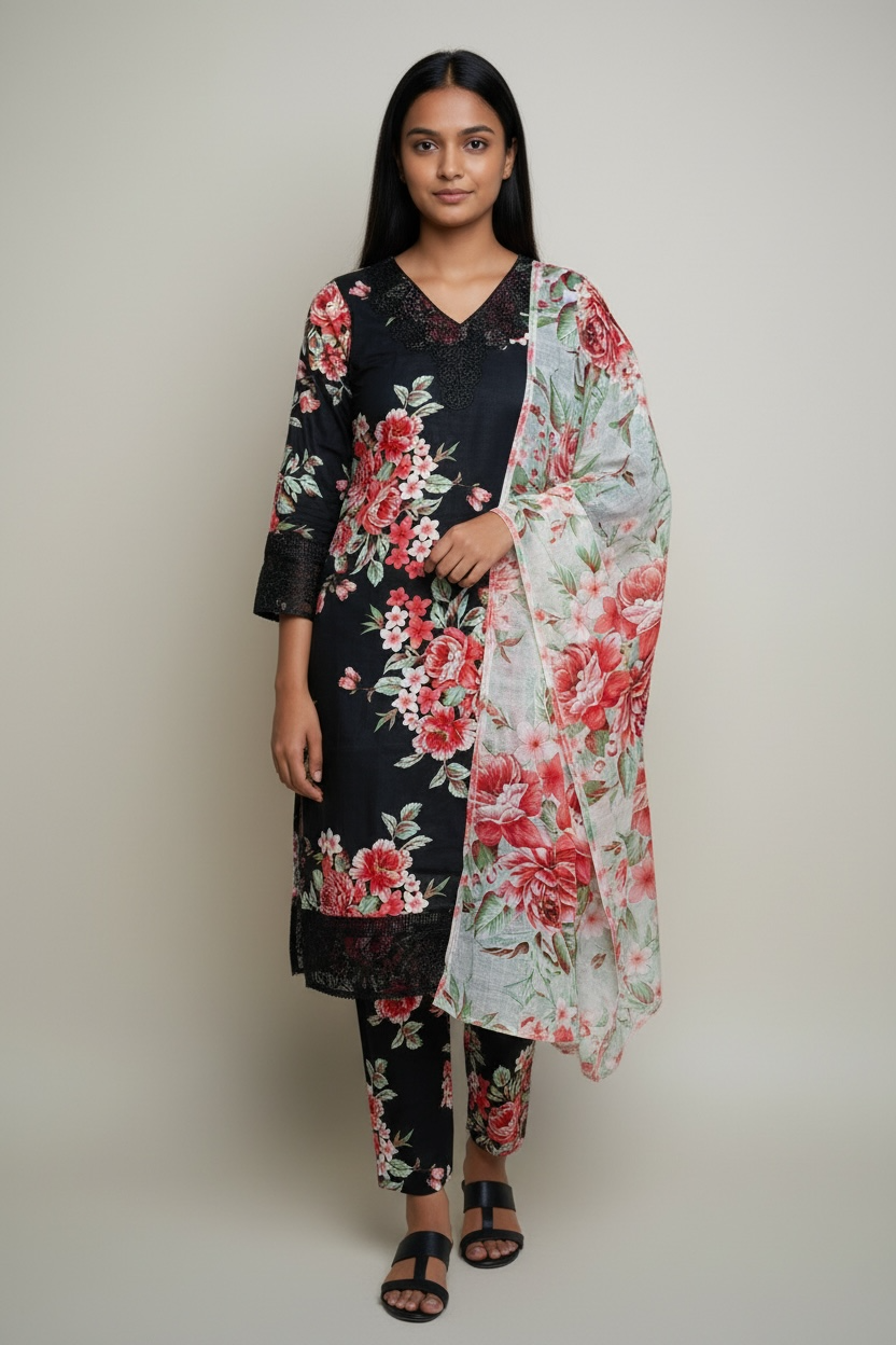 3 Piece Khaddar Stitched Suit (WL7)