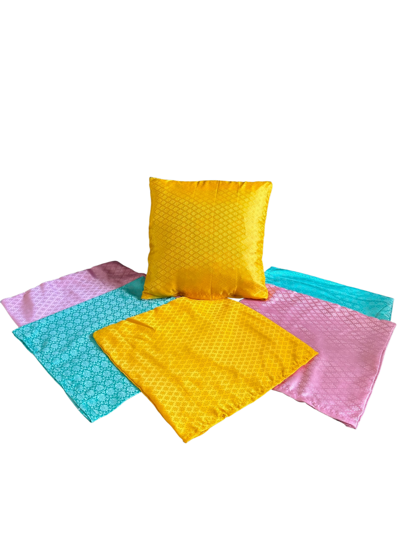UK Based - Pack of 3 Colourful Light Colours Mehndi and Dholki Cushion Covers (You will receive 3 of the available colours)