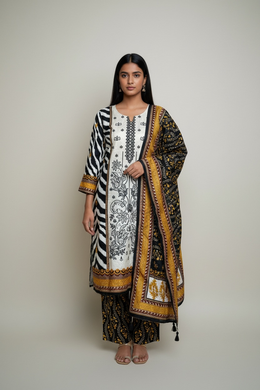 3 Piece Linen Stitched Suit (WL1)