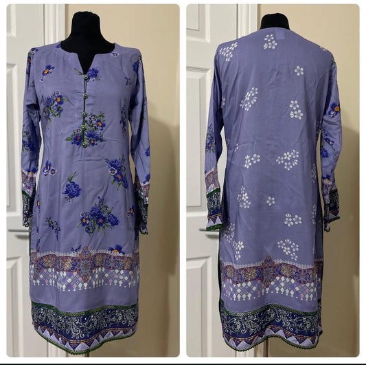 3 Piece Stitched Lawn Suit - Amaya Suits (Lilac)