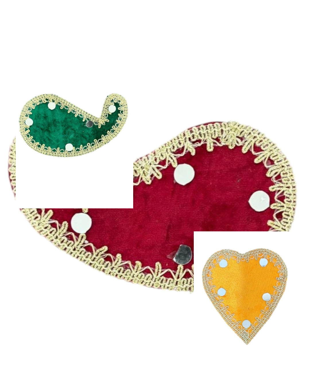 UK Based - Stunning decorated mehndi plates (Leaf Design and Heart Design) - Pack of 3
