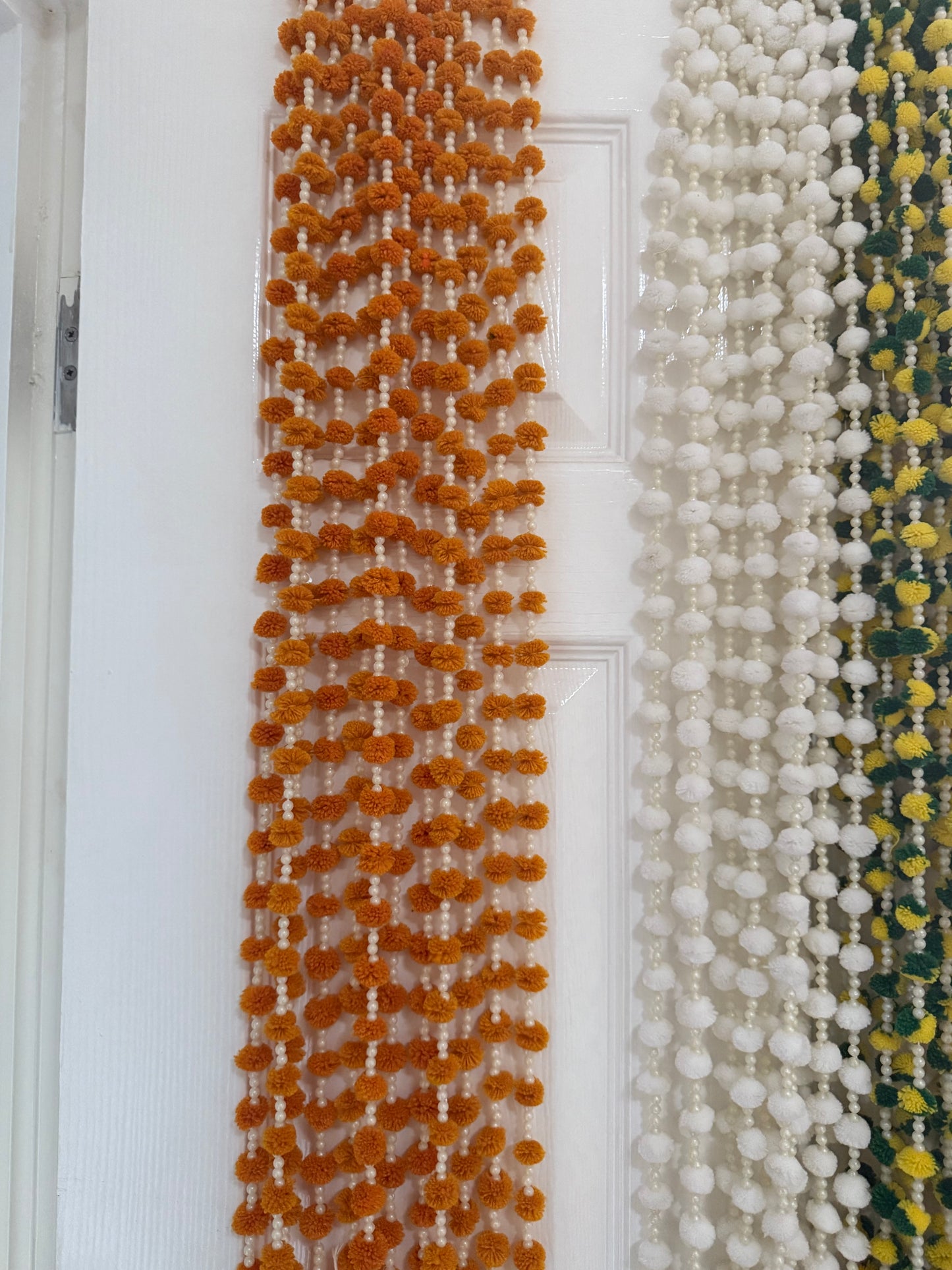 UK Based - Garlands/Ladiyan in Orange with white beads - making your mehndi and dholki special