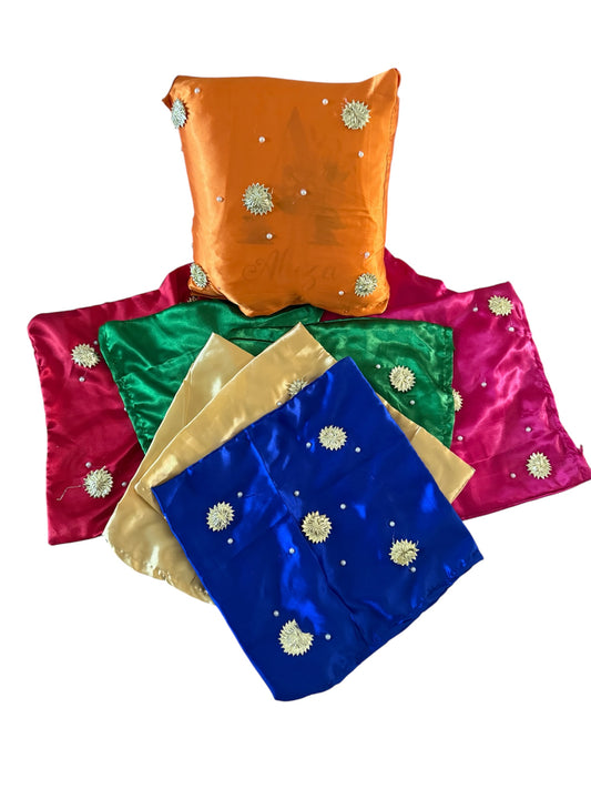 UK Based - Pack of 3 Colourful Mehndi and Dholki Cushion Covers (Various Colours subject to availability)