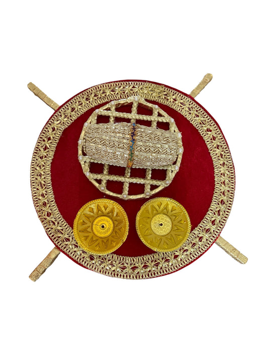 UK Based - Create your own Mehndi/Dholki Thaals (Includes Mini Dholki+ Small Jaal Plate + 2 Diyas) - Option 2