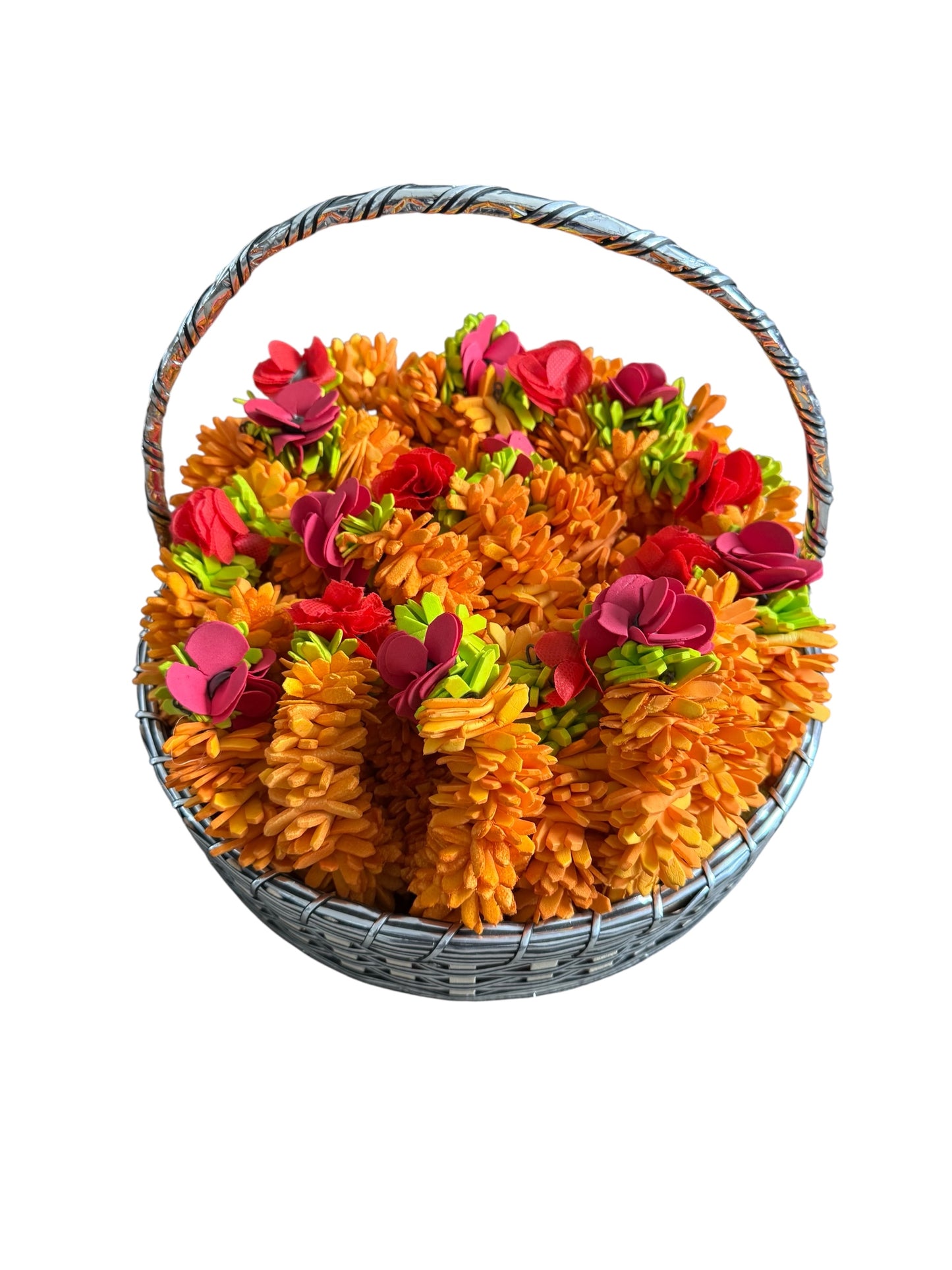 UK Based - Foam Floral Wrist Gajre Orange