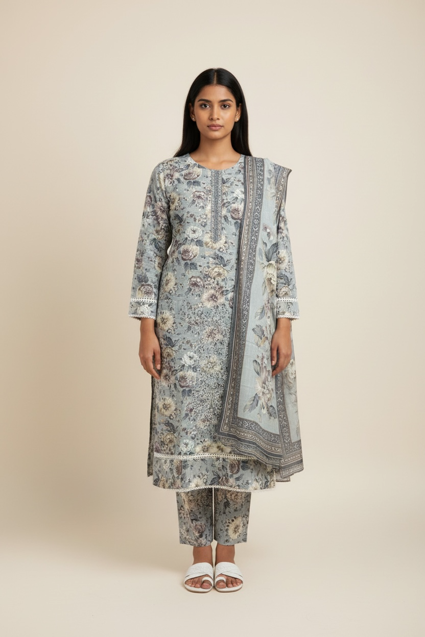 3 Piece Khaddar Stitched Suit (WL13)