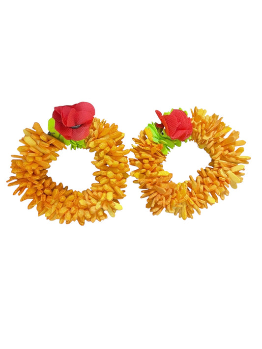 UK Based - Foam Floral Wrist Gajre Orange